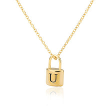 Load image into Gallery viewer, Initial Padlock Necklace U / 45cm