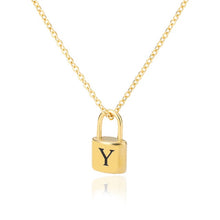 Load image into Gallery viewer, Initial Padlock Necklace Y / 45cm