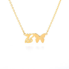 Load image into Gallery viewer, Initial Butterfly Necklace B / 45cm