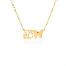 Load image into Gallery viewer, Initial Butterfly Necklace D / 45cm