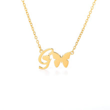 Load image into Gallery viewer, Initial Butterfly Necklace G / 45cm