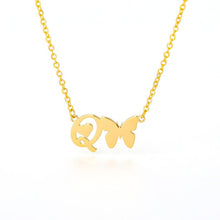 Load image into Gallery viewer, Initial Butterfly Necklace Q / 45cm