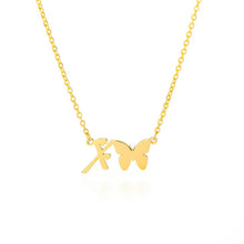 Load image into Gallery viewer, Initial Butterfly Necklace X / 45cm