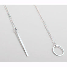 Load image into Gallery viewer, Circle Bar Lariat Necklace Silver / 60cm