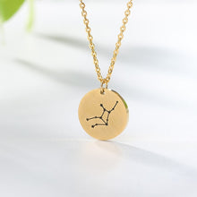 Load image into Gallery viewer, Constellation Coin Necklace Virgo / Rose Gold / United States