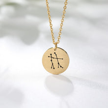 Load image into Gallery viewer, Constellation Coin Necklace Gemini 2 / Rose Gold / United States