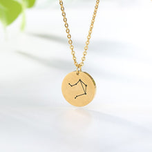 Load image into Gallery viewer, Constellation Coin Necklace Libra 2 / Rose Gold / United States