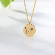 Load image into Gallery viewer, Constellation Coin Necklace Pisces / Rose Gold / United States