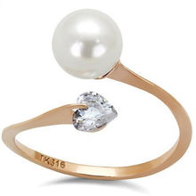 Load image into Gallery viewer, pearl heart crystal ring