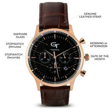 Load image into Gallery viewer, Watch - Men's Watch | Brown Leather Strap | Rose Gold Watch Case