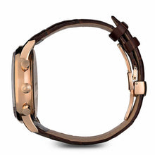 Load image into Gallery viewer, Watch - Rose Gold Black Chronograph Brown