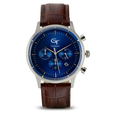 Load image into Gallery viewer, Watch - Silver Blue Chronograph Brown