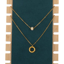 Load image into Gallery viewer, Roman Numeral Crystal Layered Necklace
