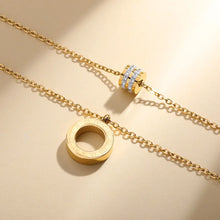 Load image into Gallery viewer, Roman Numeral Crystal Layered Necklace
