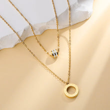 Load image into Gallery viewer, Roman Numeral Crystal Layered Necklace
