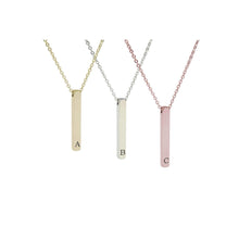 Load image into Gallery viewer, 3D Vertical Bar Initial Necklace - LeyeF Co. Global Jewelry &amp; Accessories
