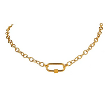 Load image into Gallery viewer, Link Chain with Carabiner Necklace Gold
