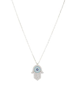 Load image into Gallery viewer, Hamsa &amp; Evil Eye Necklace - Silver [variant_title]
