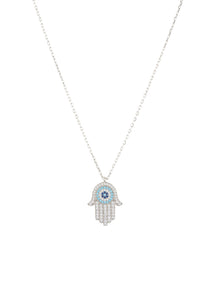 Hamsa & Evil Eye Necklace - Silver [variant_title]