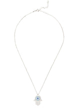 Load image into Gallery viewer, Hamsa &amp; Evil Eye Necklace - Silver [variant_title]
