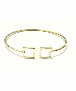 Simple Geometric Bracelet Gold Square