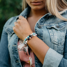 Load image into Gallery viewer, Bracelet - Women&#39;s Beaded Bracelet | Howlite, Aquamarine, Amethyst Gemstones
