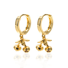 Load image into Gallery viewer, Cherry Drop Earrings Gold
