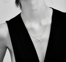 Load image into Gallery viewer, slanted initial necklace

