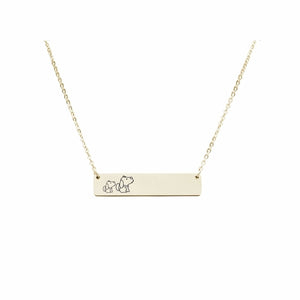 Mama Bear Customizable Necklace Gold / MAMA DOG OF 1