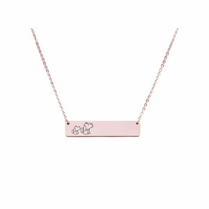 Mama Bear Customizable Necklace Rose Gold / MAMA DOG OF 1