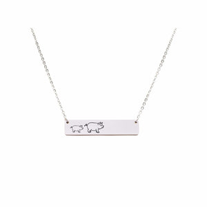 Mama Bear Customizable Necklace Silver / MAMA PIG OF 1