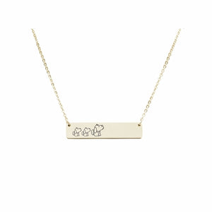 Mama Bear Customizable Necklace Gold / MAMA DOG OF 2