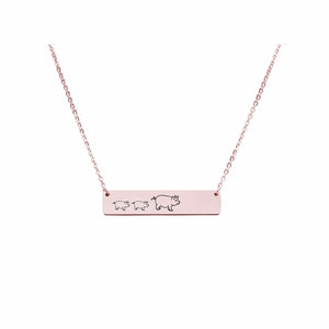 Mama Bear Customizable Necklace Rose Gold / MAMA PIG OF 2