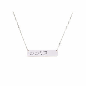 Mama Bear Customizable Necklace Silver / MAMA PIG OF 2