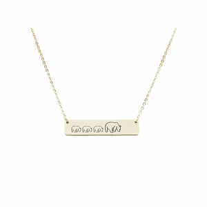 Mama Bear Customizable Necklace Gold / MAMA BEAR OF 3