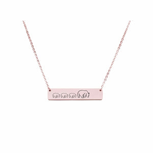 Mama Bear Customizable Necklace Rose Gold / MAMA BEAR OF 3