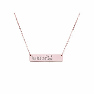 Mama Bear Customizable Necklace Rose Gold / MAMA CAT OF 3