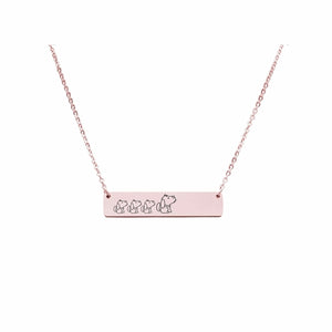 Mama Bear Customizable Necklace Rose Gold / MAMA DOG OF 3