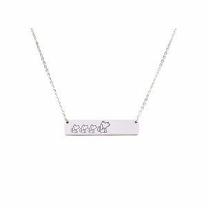 Mama Bear Customizable Necklace Silver / MAMA DOG OF 3