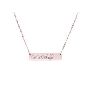 Mama Bear Customizable Necklace Rose Gold / MAMA ELEPHANT OF 3