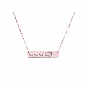 Mama Bear Customizable Necklace Rose Gold / MAMA PIG OF 3