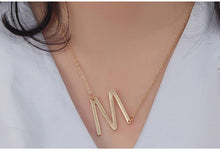 Load image into Gallery viewer, slanted initial necklace
