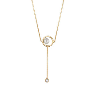 Pearl Circle Pendant Necklace [variant_title]