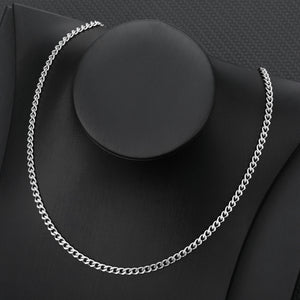 Cuban Chain Necklace Silver / 45CM(17.7 Inch)