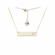 Load image into Gallery viewer, Initial Bar Swarovski Necklace Gold / C
