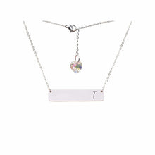 Load image into Gallery viewer, Initial Bar Swarovski Necklace Silver / I
