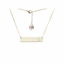 Load image into Gallery viewer, Initial Bar Swarovski Necklace Gold / L
