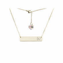 Load image into Gallery viewer, Initial Bar Swarovski Necklace Gold / W
