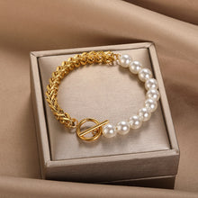 Load image into Gallery viewer, Cuban Chain Pearl Bracelet [variant_title]
