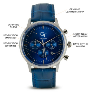 Men's Watch | Blue Leather Strap | Blue Watch Face - LeyeF Co. Global Jewelry & Accessories